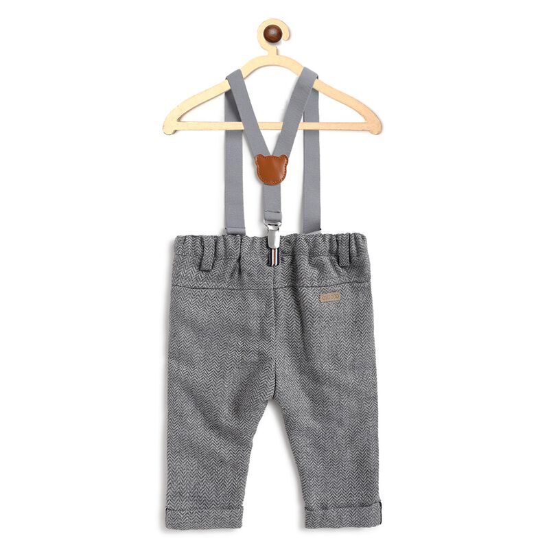 Boys Medium Grey Flannel Long Trousers image number 1